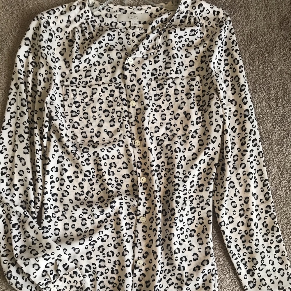 Leopard print dress shirt